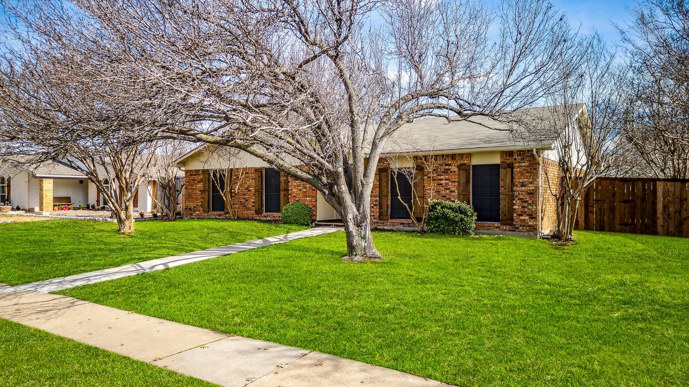 Brick front of Blue Ridge behind a spreading tree and green lawn