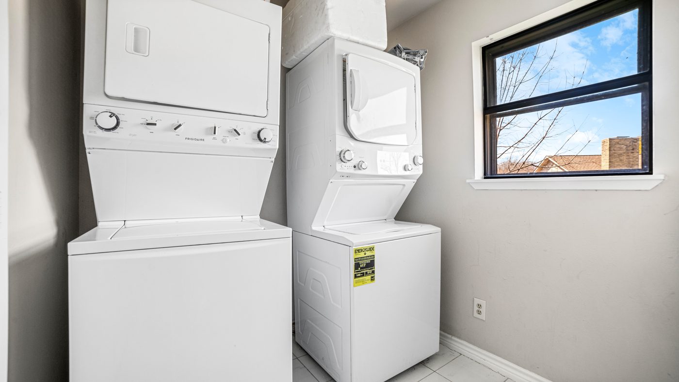 Stacked washers and dryers at Chinaberry