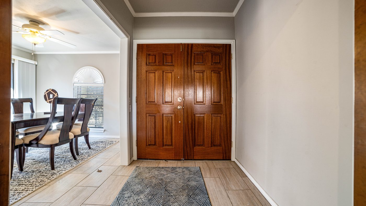 Entry with double wood doors at Matterhorn