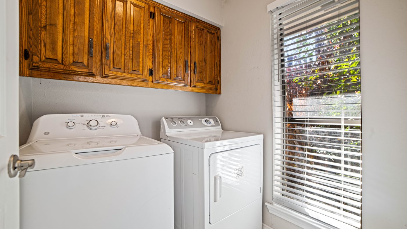 Washer and dryer with cabinets at Matterhorn