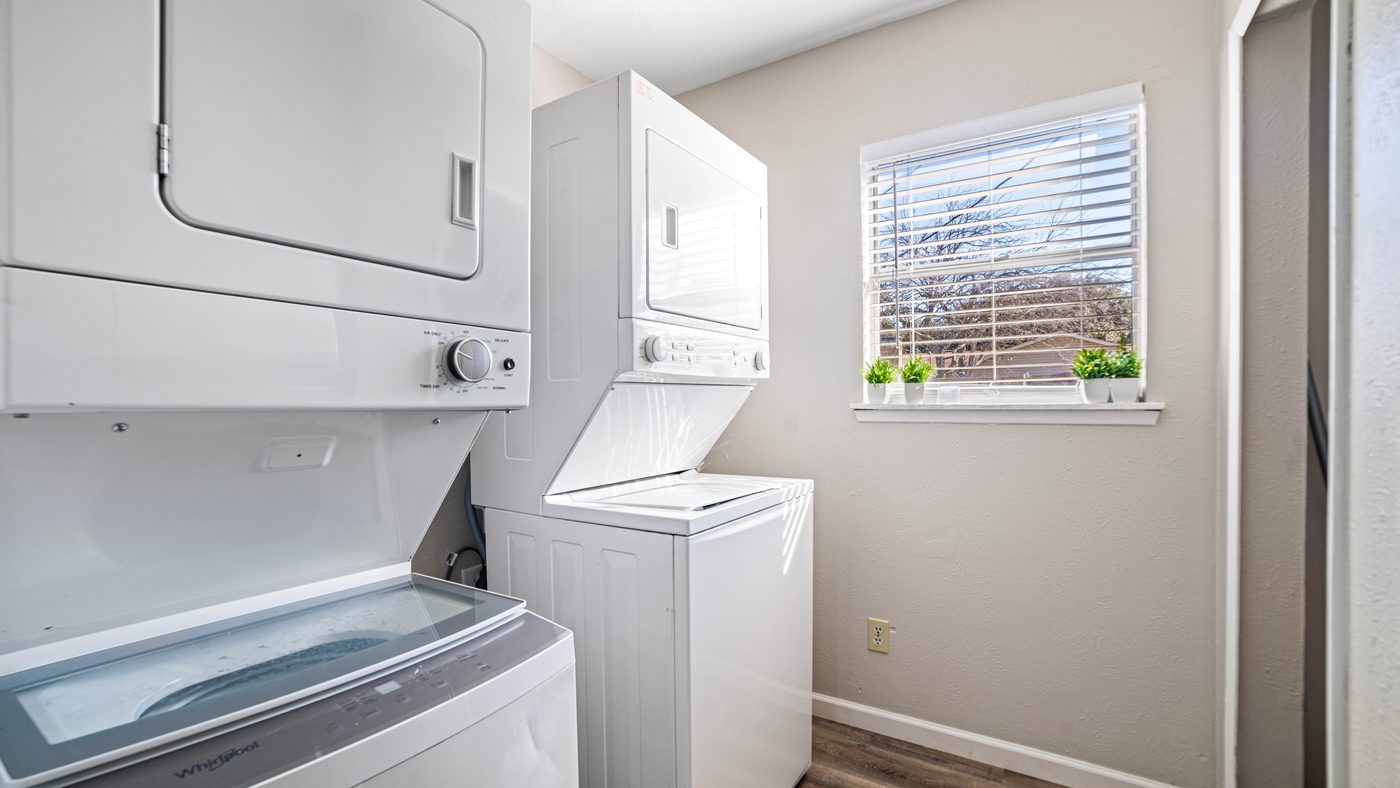 Stacked washers and dryers at Spring Creek